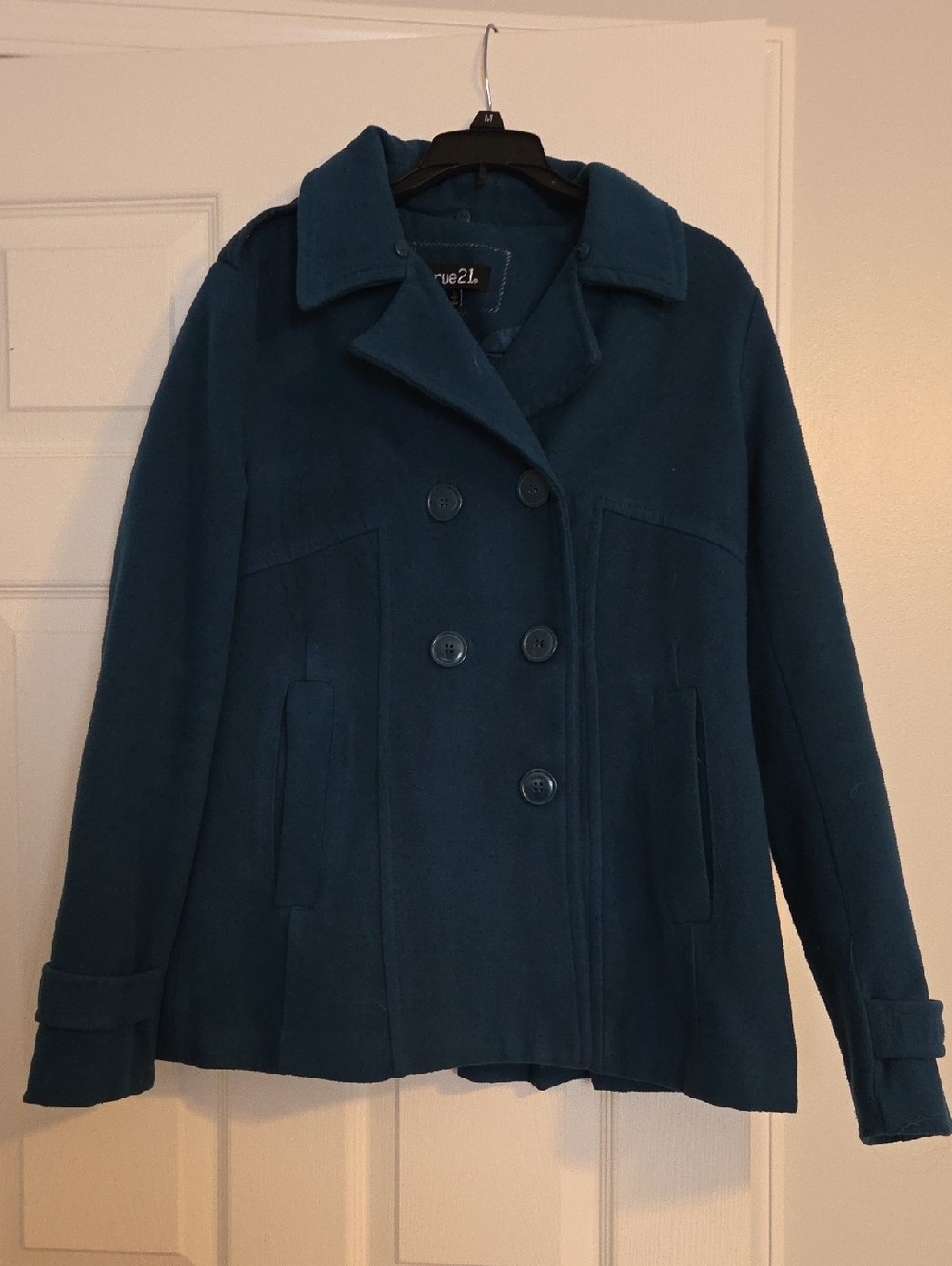 Rue21 Dark Teal Double-Breasted Peacoat